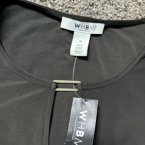 WHBM White House Black Market Tank Top Silver Bar Black Women’s Size M NWT - Picture 2 of 2